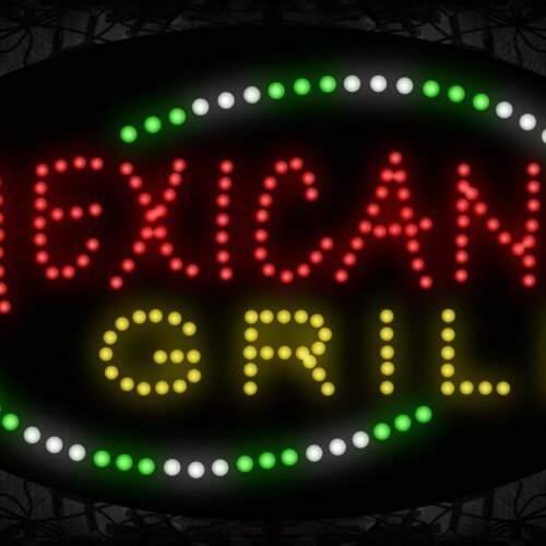 Oval 'Mexican Grill' With Multicolored Border De LED Bulb