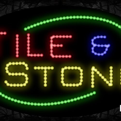 Tile & Stone With Green Arc Border LED Bulb