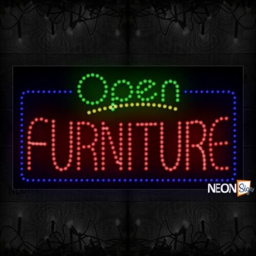 Open Furniture With Blue Border And Yellow Line LED Bulb