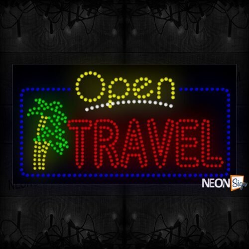 Open Travel With Blue Border LED Bulb