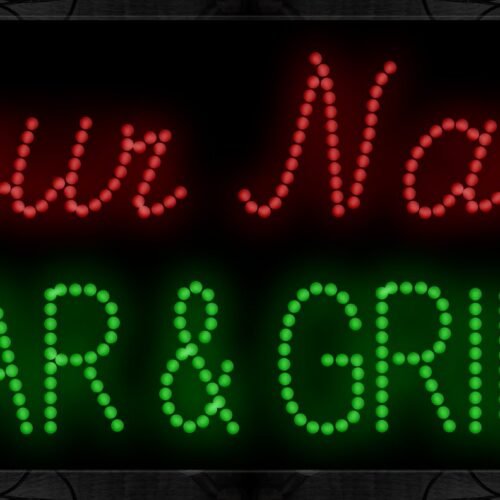 Your Name Bar & Grill With Line LED Bulb