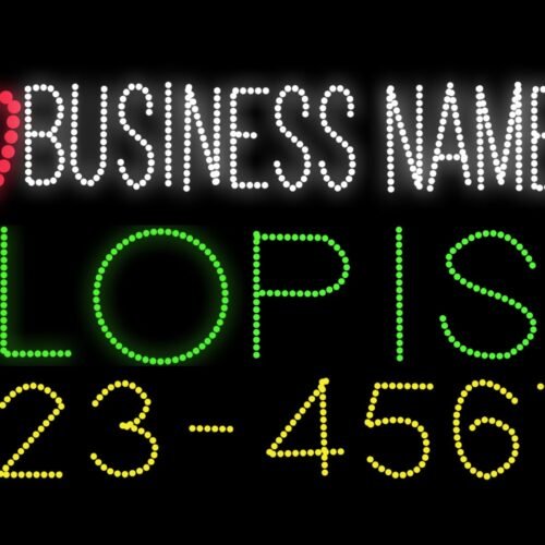 Business Name Florist With Contact No & Flower Logo Yellow LED Bulb