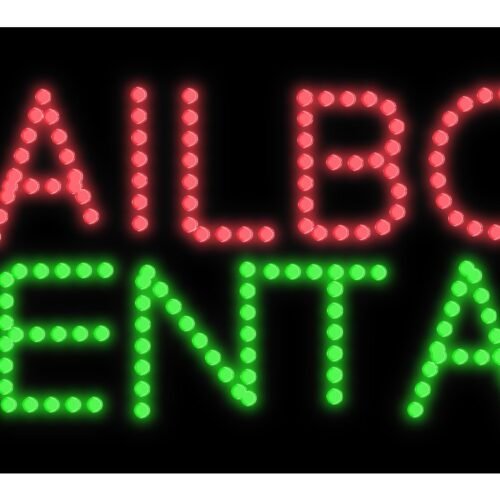 Image of Mailbox Rental LED Bulb Sign