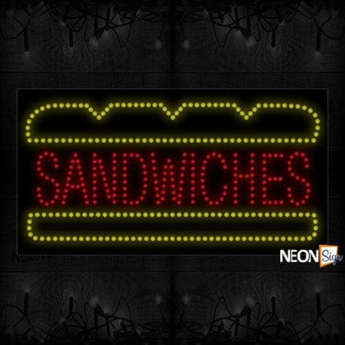 Image of Sandwiches In Red With Yellow Border LED Bulb