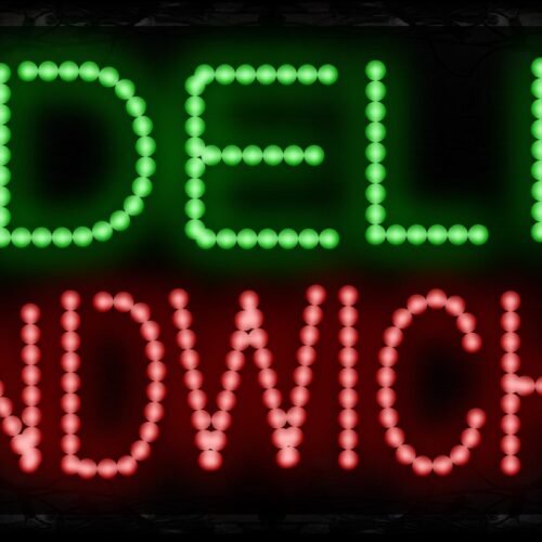 Image of Deli Sandwiches with blue lines LED Bulb
