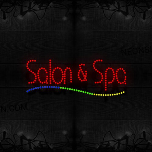 Image of Salon And Spa With Wavy Underline LED Bulb