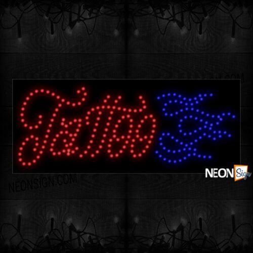 Image of Tattoo In Red With Blue Logo LED Bulb