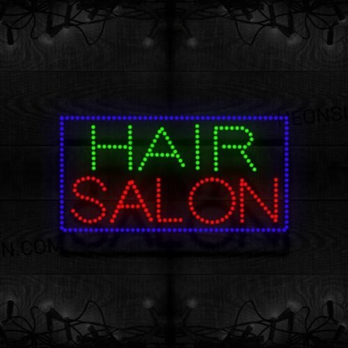 Image of Hair Salon With Blue Border LED Bulb