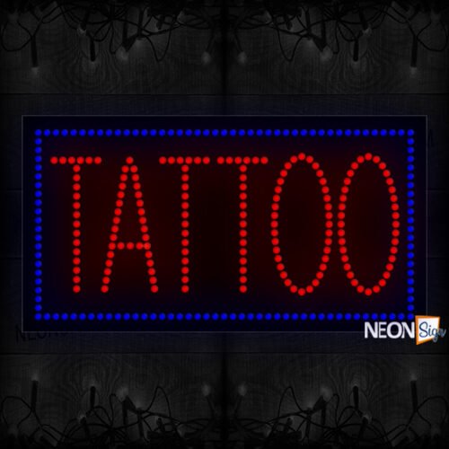 Image of Tattoo With Blue Border LED Bulb