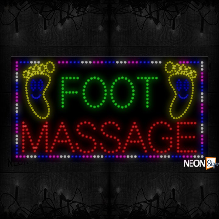 Image of Foot Massage With Happy Feet With Multi-Colored Border LED Bulb