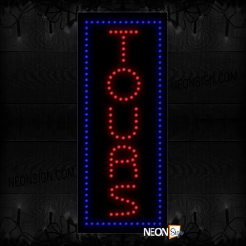 Image of Vertical 'Tours' With Blue Border LED Bulb