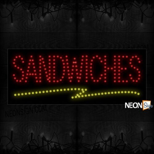 Image of Sandwiches With Yellow Curved Underline LED Bulb