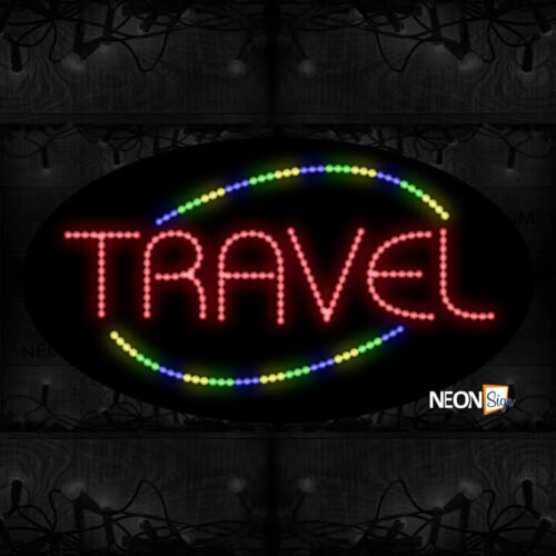 Image of Travel With Colorful Arc Border LED Bulb