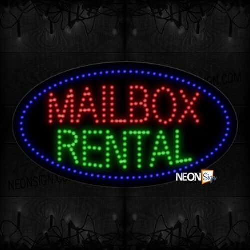 Image of Mailbox Rental With Purple Round Border LED Bulb