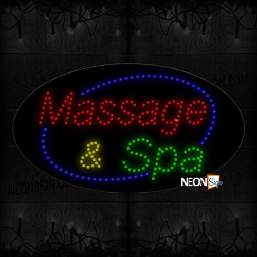 Image of Massage & Spa With Blue Arc Border LED Bulb