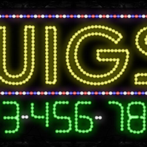 Image of Wigs With Telephone Number Green LED Bulb