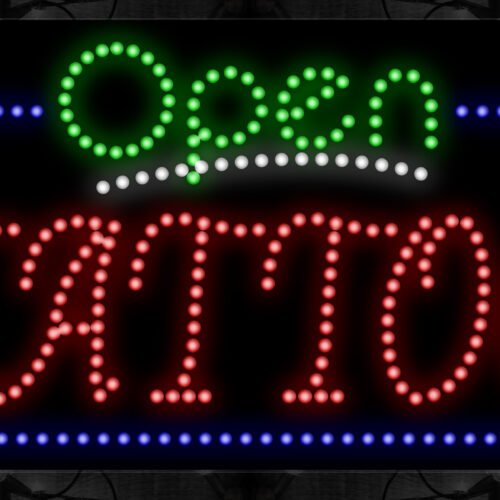 Image of Open Tattoo With Blue Border LED Bulb
